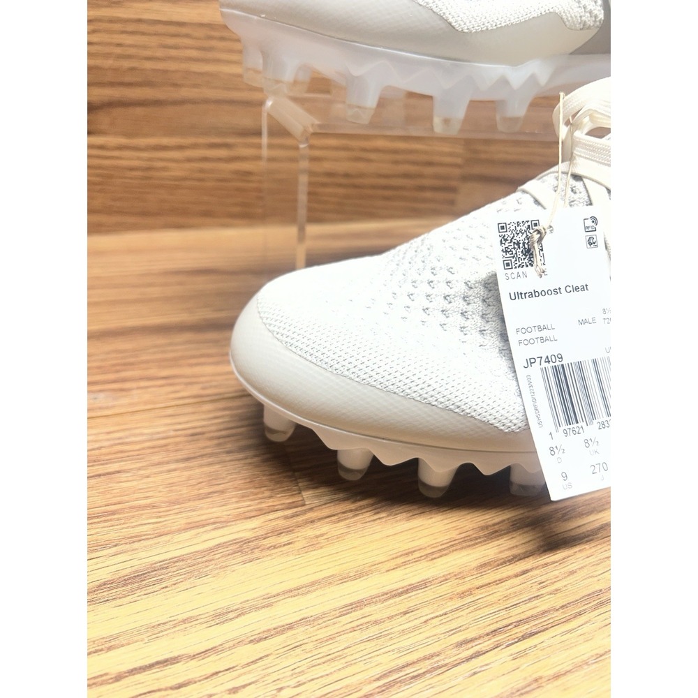 NEW Adidas Ultraboost Football Cleats White Granite Gray Size 9 JP7409 - Picture 3 of 13